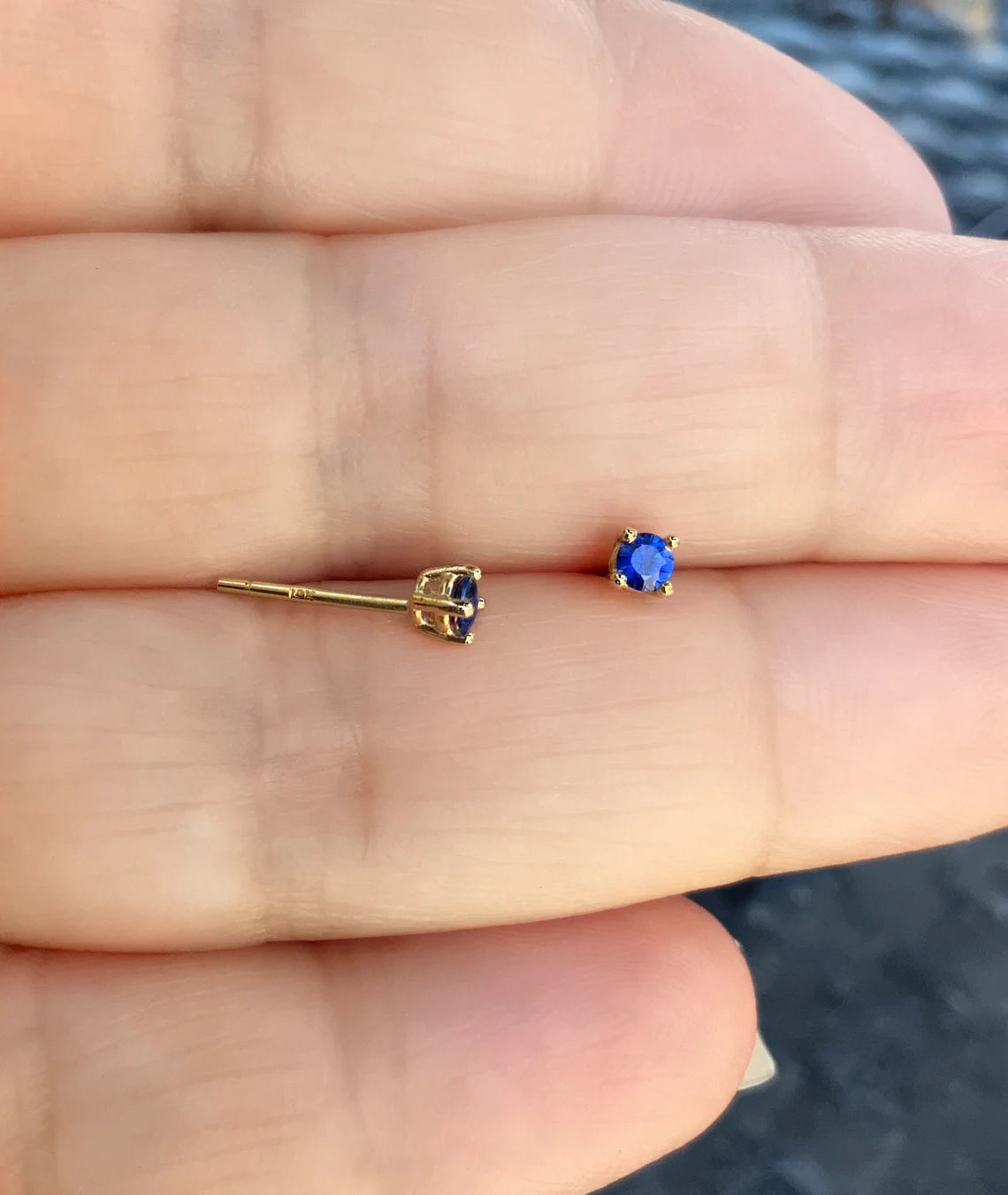 Blue Sapphire Stud Earring 2.5m SINGLE or PAIR Peridot Diamond Garnet Amethyst Aquamarine Emerald Alexandrite Ruby Tourmaline Citrine Tanzan