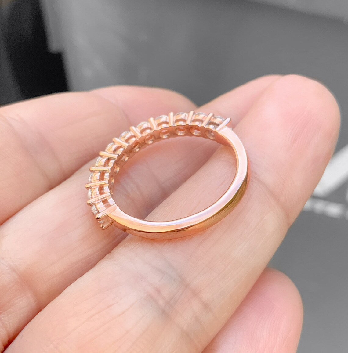 1 Carat Lab Grown Diamond Eternity Band - 3mm Shared Prong Ring (Gold or Platinum)