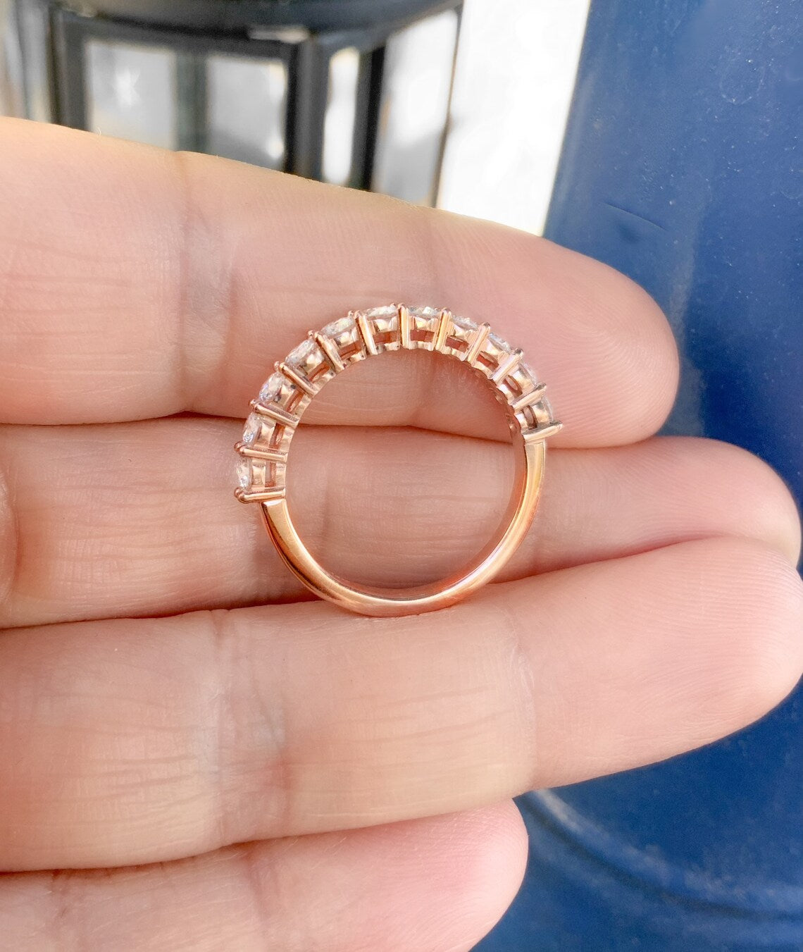 1 Carat Lab Grown Diamond Eternity Band - 3mm Shared Prong Ring (Gold or Platinum)