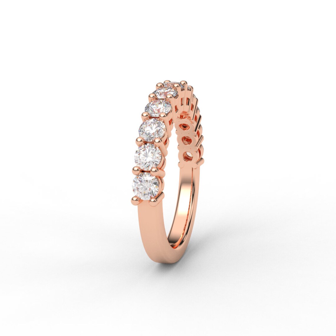 1 Carat Lab Grown Diamond Eternity Band - 3mm Shared Prong Ring (Gold or Platinum)