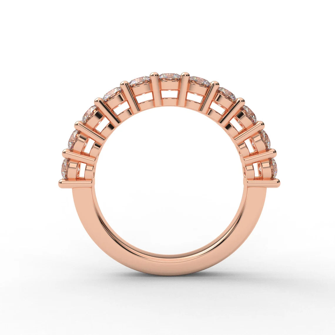 1 Carat Lab Grown Diamond Eternity Band - 3mm Shared Prong Ring (Gold or Platinum)