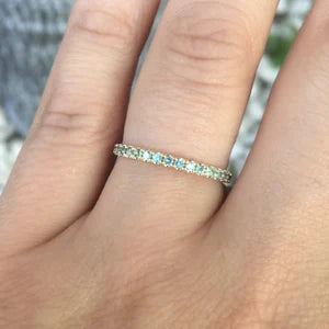 Alexandrite Full Eternity Ring/ 2mm Pave Alexandrite Wedding Band/ June Birthstone Alexandrite Infinity Stacking/ 10K, 14K, 18K or Platinum