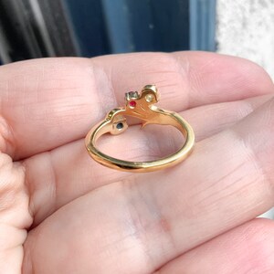 3 Stone Mother's Ring/ Tree Leaf Nature Inspired Floral Design/ Personalized Family Birthstone Twig Ring/ Diamond Ruby Amethyst Branch Ring
