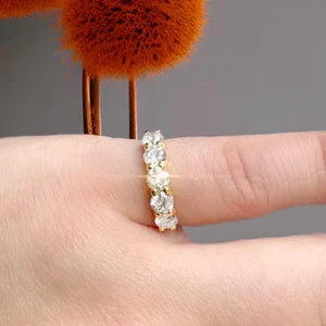 Five Stone Diamond Ring/ 1.5ct Lab Grown Diamond Wedding 5th Anniversary Ring/ 5 Stone Shared Prong Set Ring/ Gold or Platinum/ w Appraisal