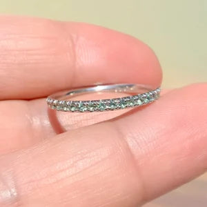Alexandrite Full Eternity Ring/ 2mm Pave Alexandrite Wedding Band/ June Birthstone Alexandrite Infinity Stacking/ 10K, 14K, 18K or Platinum
