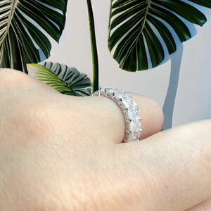 Emerald Cut Lab Grown Diamond Band/ 8 Carat Eternity Ring/ Rectangle Diamond Wedding Band/ Claw Prong Emerald Cut Diamond Ring withAppraisal