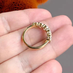 Five Stone Diamond Ring/ 1.5ct Lab Grown Diamond Wedding 5th Anniversary Ring/ 5 Stone Shared Prong Set Ring/ Gold or Platinum/ w Appraisal
