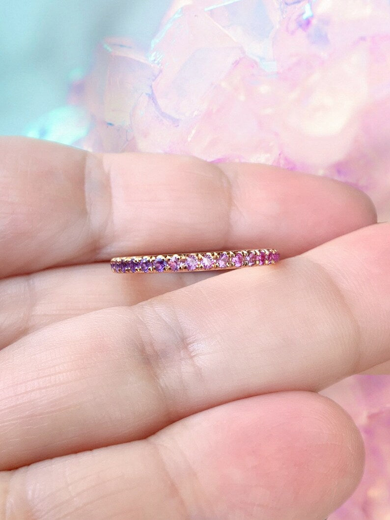 Ombré Purple Pink Stacking Ring
