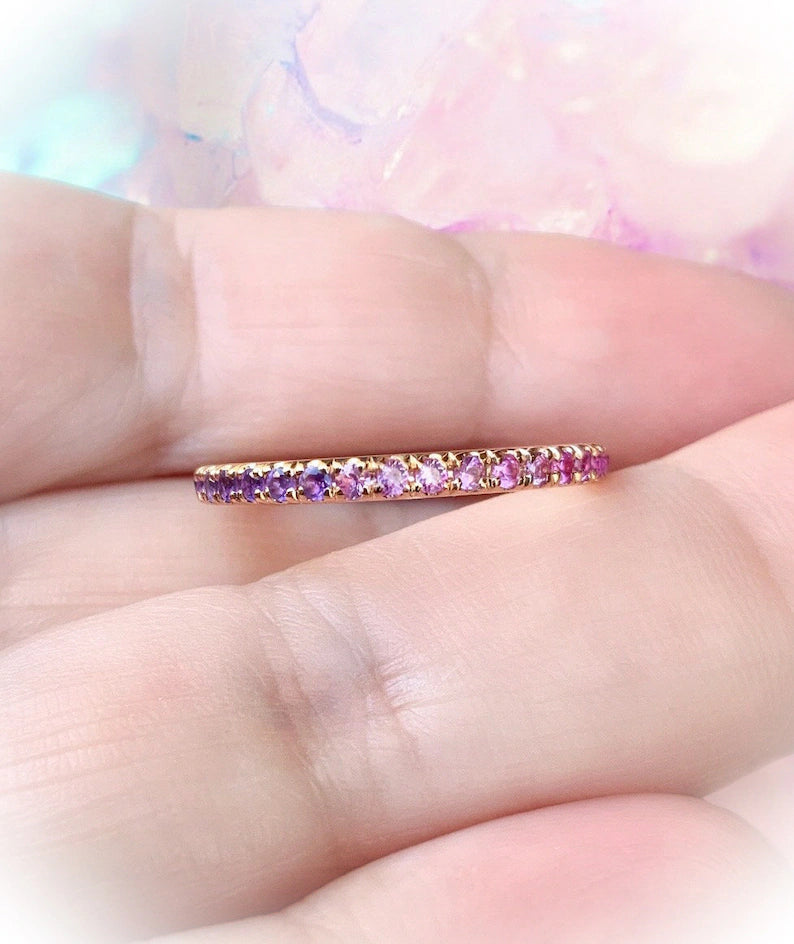 Ombré Purple Pink Stacking Ring
