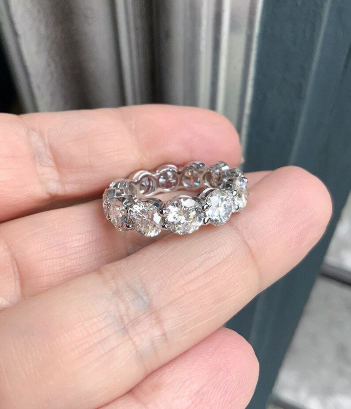 10 Carat Lab Grown Diamond Band/ Shared Prong Set Full Eternity Diamond Wedding Ring/ About 6mm Wide Diamond Infinity Ring with Appraisal