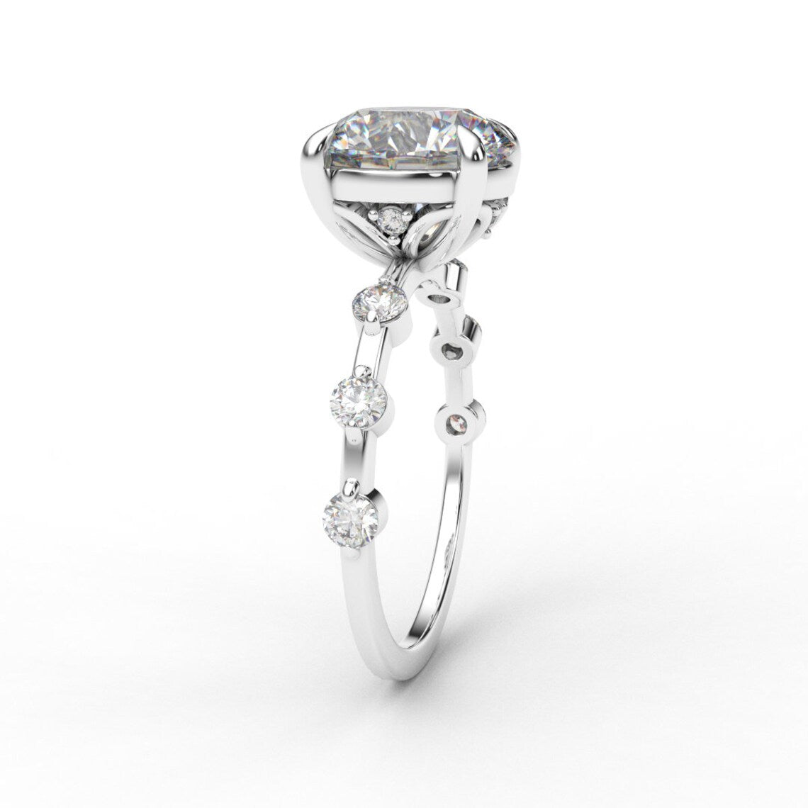3 CARAT Round Lab Grown Diamond Engagement Ring/ Claw Prong Proposal Solitaire LAB GROWN Diamond Bubble Ring/ Appraisal Certificate