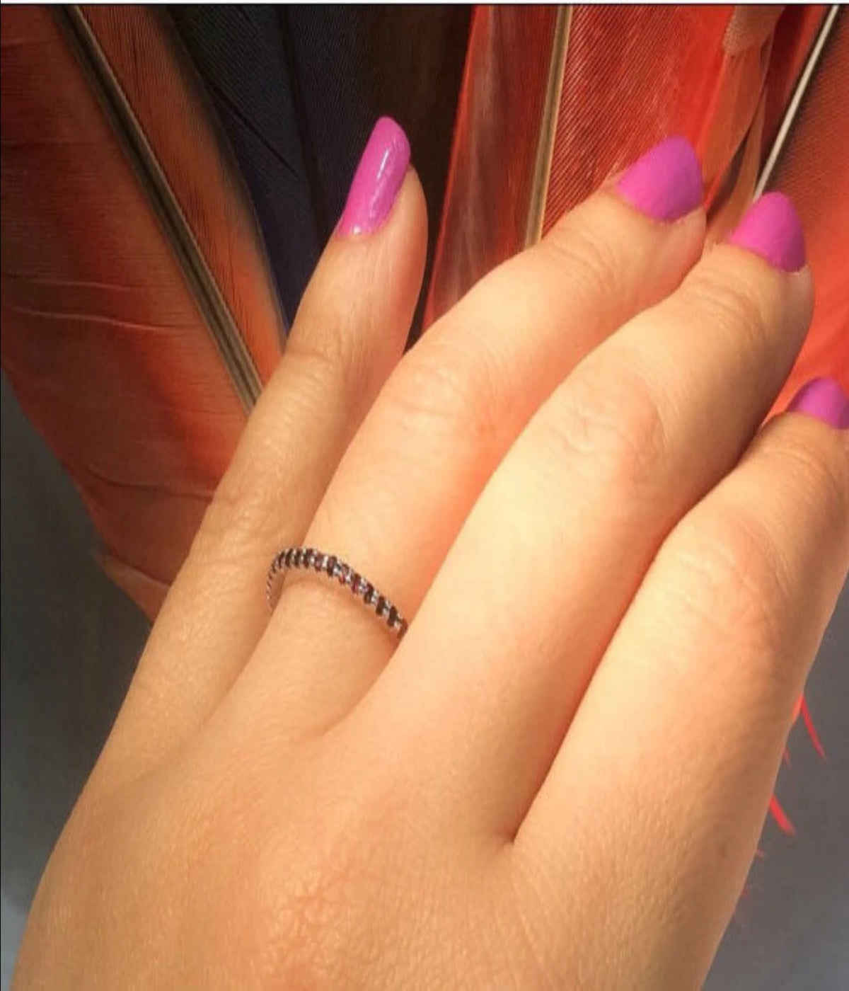 Garnet Full Eternity Band/ 1.7 MM Pave Infinity Ring/ Garnet Eternity Band/ Eternity January Birthday Band/ Dainty Garnet Wedding Stack Ring