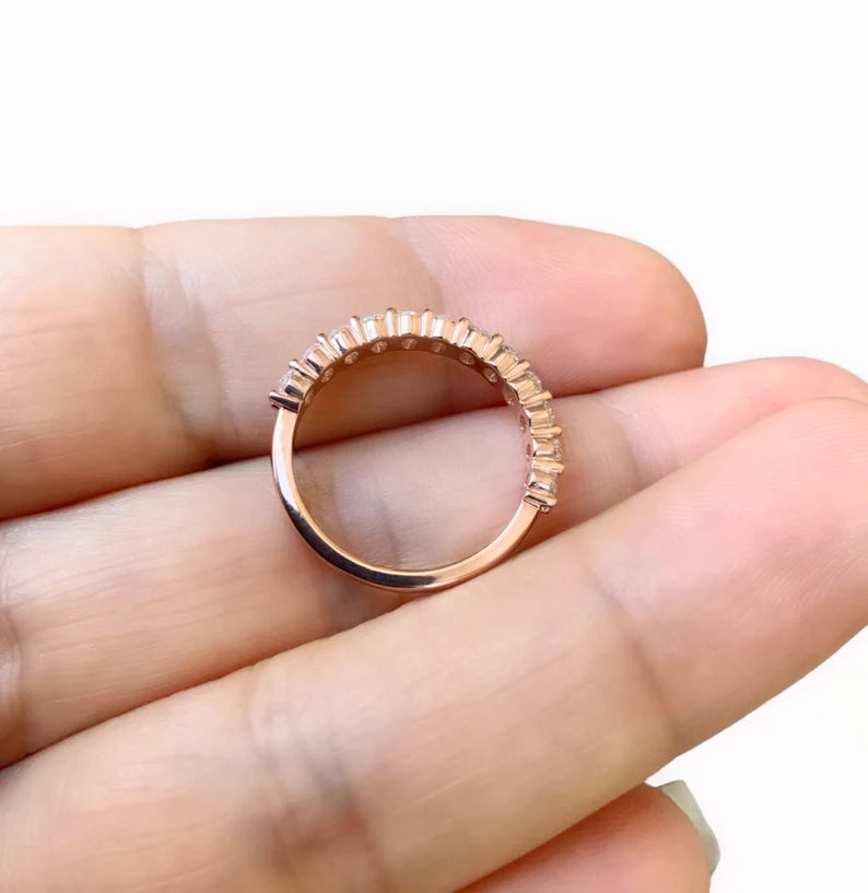 Prong Set Oval Diamond Band/ 1 Carat Diamond Shared Prong 3.3 mm Wedding Band/ 12 Natural Diamond Anniversary Ring/ Comes with Appraisal