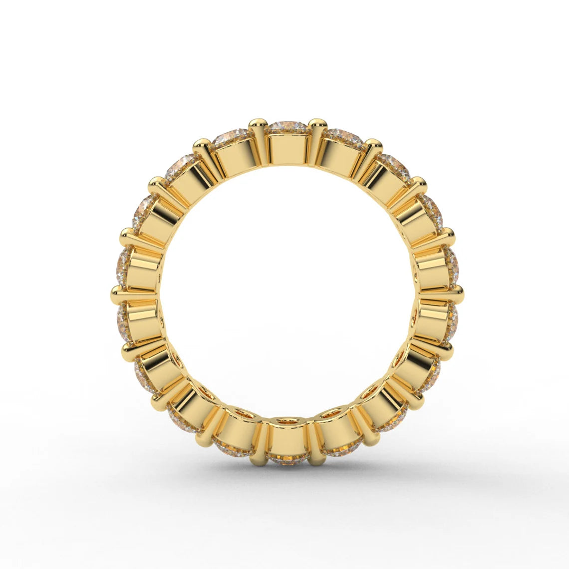 Natural Diamond Full Eternity Bubble Ring/ 3mm Ring with Floating Diamonds/ Unique Shared Prong Diamond Wedding Stack (Appraisal Included)