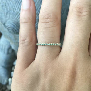 Alexandrite Full Eternity Ring/ 2mm Pave Alexandrite Wedding Band/ June Birthstone Alexandrite Infinity Stacking/ 10K, 14K, 18K or Platinum