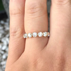 Lab Grown Diamond Bubble Ring/ 3.5mm 8 Stone Floating Diamond Ring/ Prong Set Large Diamond Band/ Women's Wedding Band/ 14K 18K or Platinum