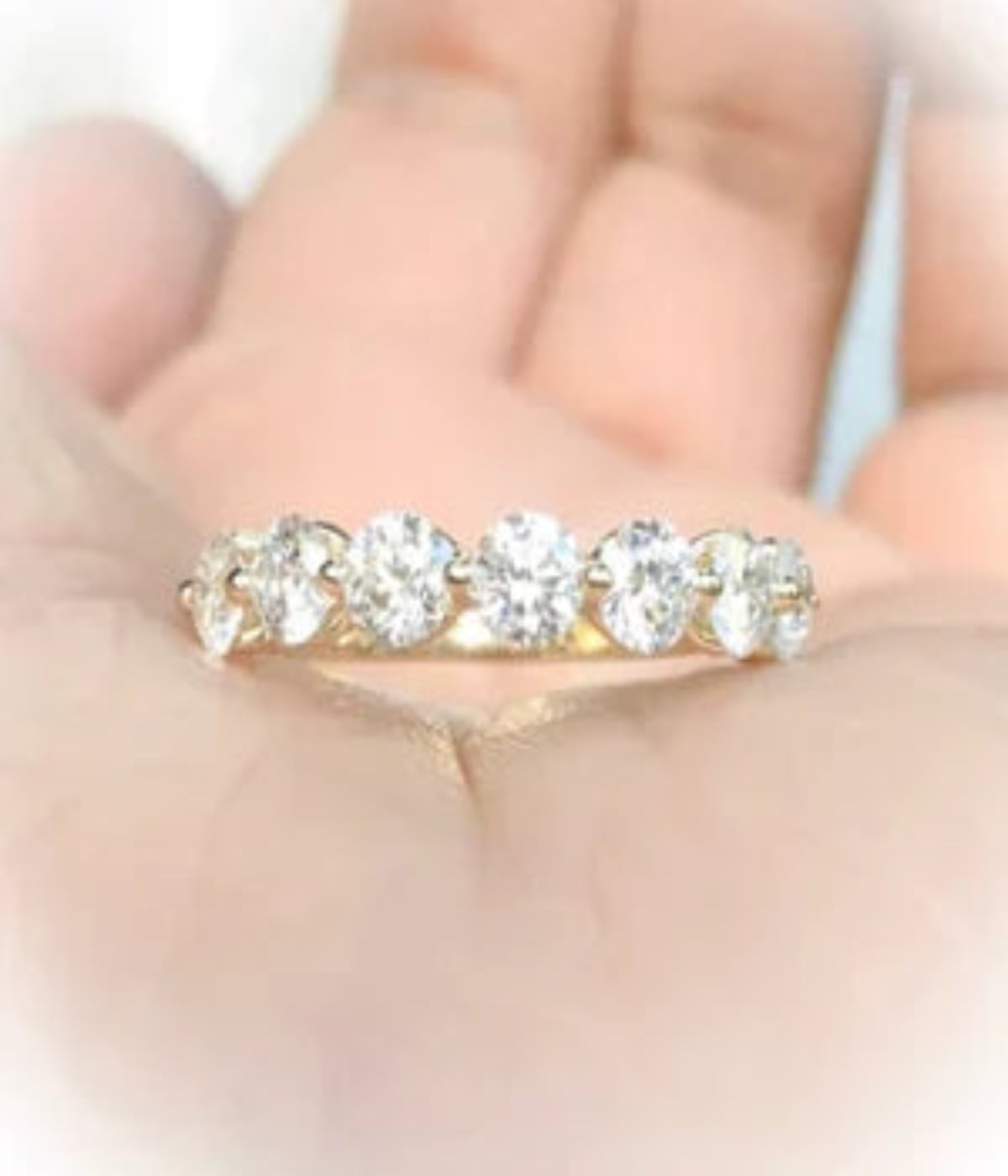 Lab Grown Diamond Bubble Ring/ 3.5mm 8 Stone Floating Diamond Ring/ Prong Set Large Diamond Band/ Women's Wedding Band/ 14K 18K or Platinum