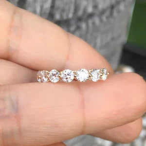 Lab Grown Diamond Bubble Ring/ 3.5mm 8 Stone Floating Diamond Ring/ Prong Set Large Diamond Band/ Women's Wedding Band/ 14K 18K or Platinum