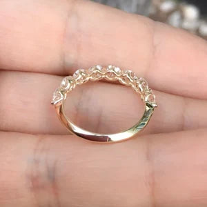 Lab Grown Diamond Bubble Ring/ 3.5mm 8 Stone Floating Diamond Ring/ Prong Set Large Diamond Band/ Women's Wedding Band/ 14K 18K or Platinum