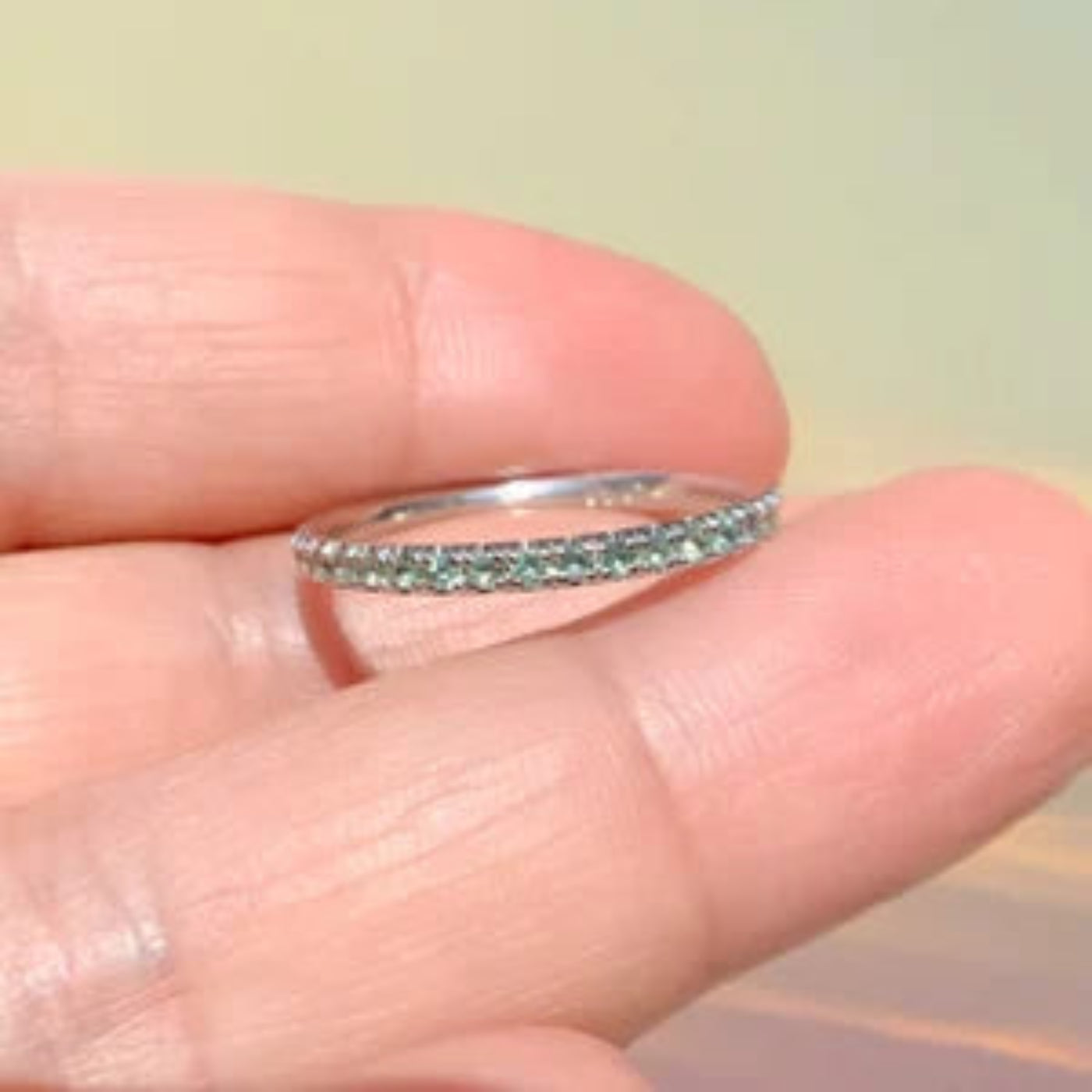 Alexandrite Full Eternity Ring/ 2mm Pave Alexandrite Wedding Band/ June Birthstone Alexandrite Infinity Stacking/ 10K, 14K, 18K or Platinum