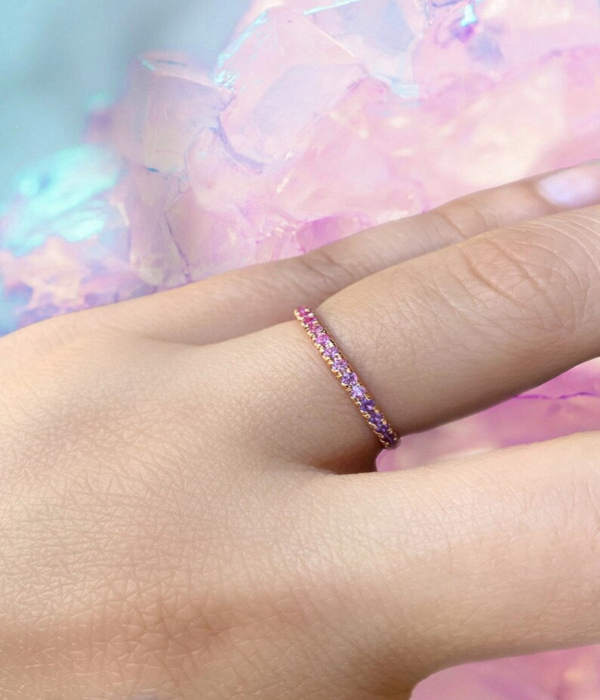 Ombré Purple Pink Stacking Ring