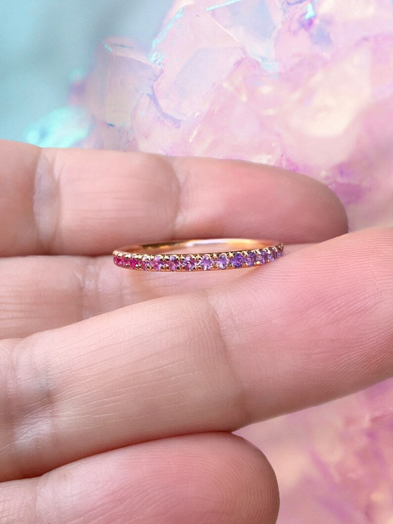 Ombré Purple Pink Stacking Ring