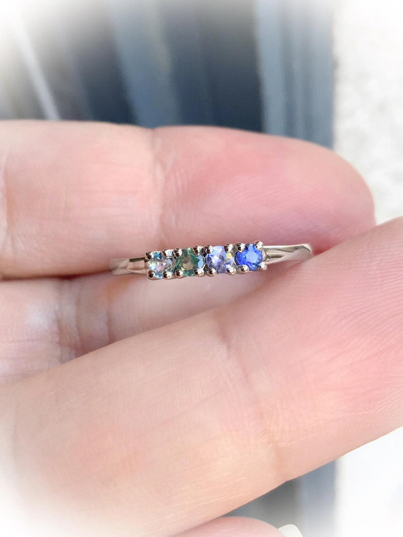 Multicolor Bezel Bubble Ring