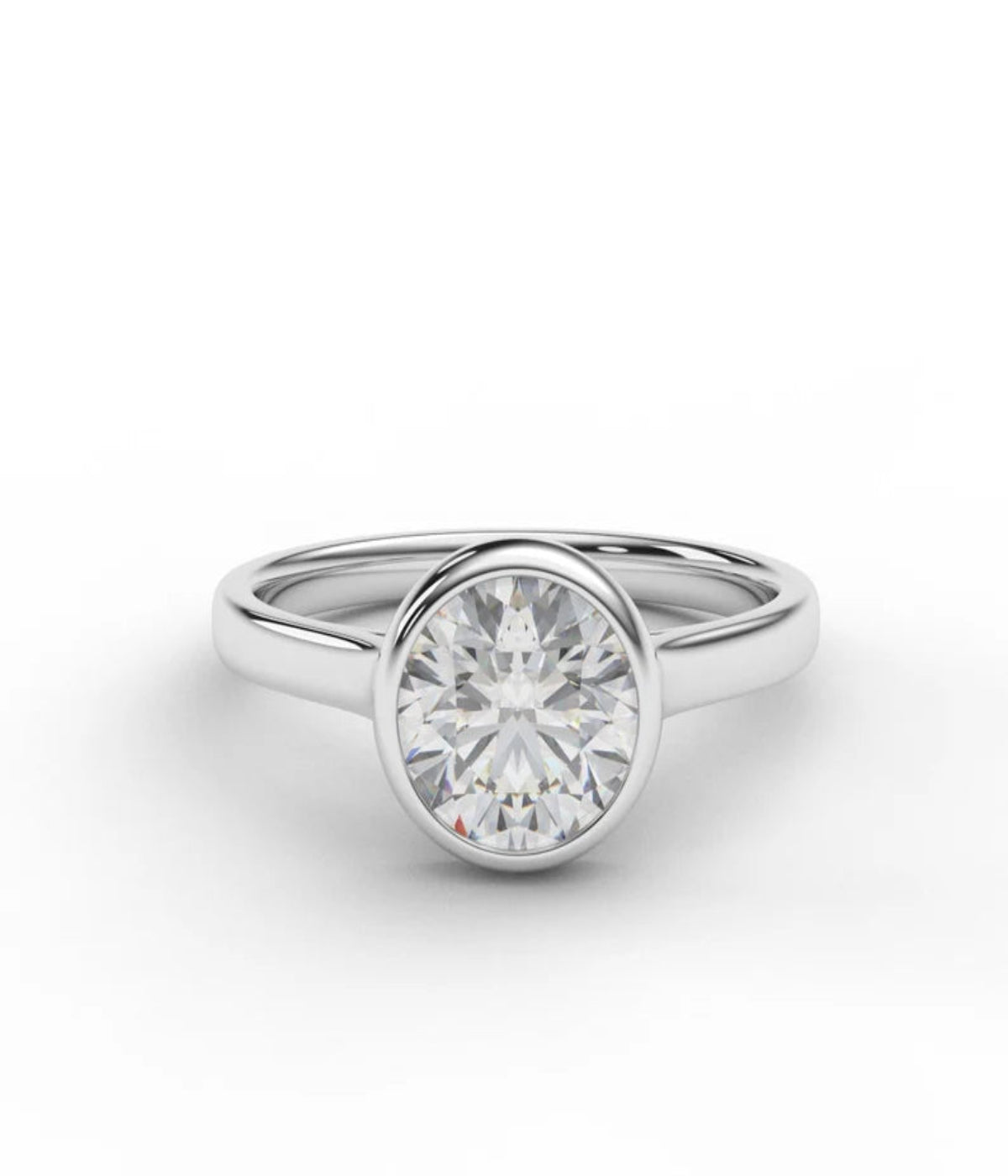 Lab Grown Diamond 1.3 Carat Solitaire Bezel Set / 14K 18K or Platinum Appraisal Certificate Included