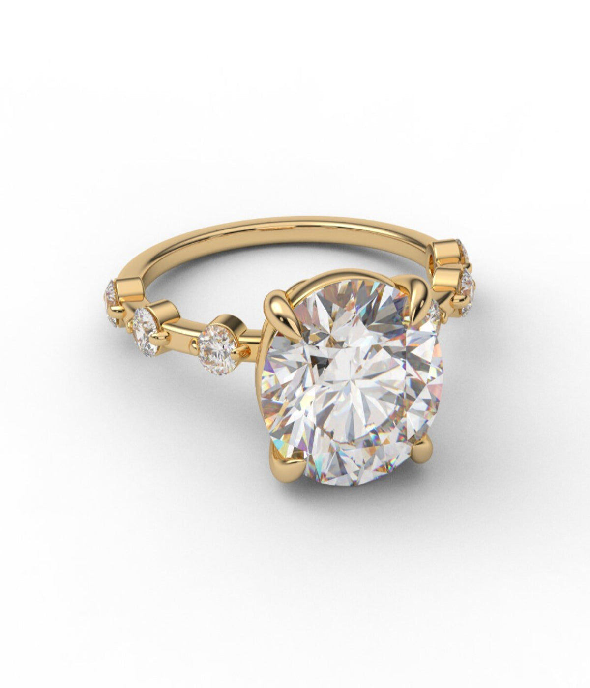 3 CARAT Round Lab Grown Diamond Engagement Ring/ Claw Prong Proposal Solitaire LAB GROWN Diamond Bubble Ring/ Appraisal Certificate